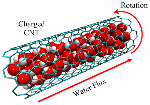 Unidirectional Transport Of Water Through An Asymmetrically Charged