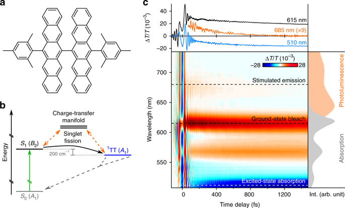 A Molecular Movie Of Ultrafast Singlet Fission Nature Communications