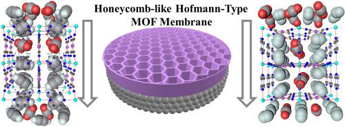 Honeycomb Like Hofmann Type Metal Organic Framework Membranes For C H