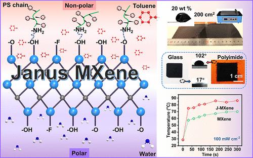 用于任意基材上多功能功能涂层的二维 Janus MXene 墨水 ACS Applied Materials Interfaces X MOL