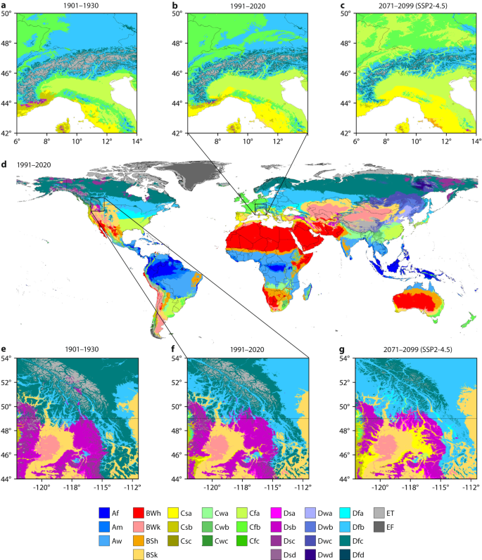 High Resolution Km K Ppen Geiger Maps For Based On