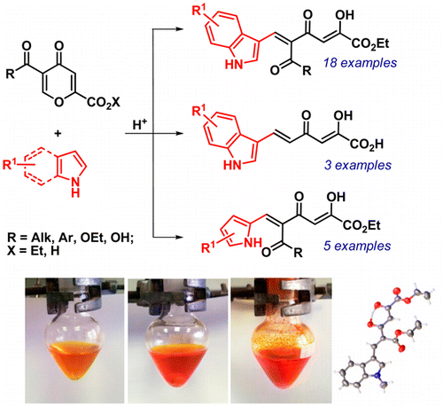 吲哚和吡咯与4 吡喃酮的烯基化合成二酮己烯酸衍生物 The Journal of Organic Chemistry X MOL