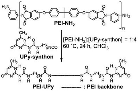 脲基嘧啶酮封端pei(pei-upy)合成路线图.图片来源 macromolecules