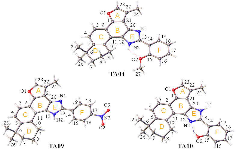 设计合成了一系列丹参酮iia-咪唑衍生物,并获得了这类分子的晶体结构