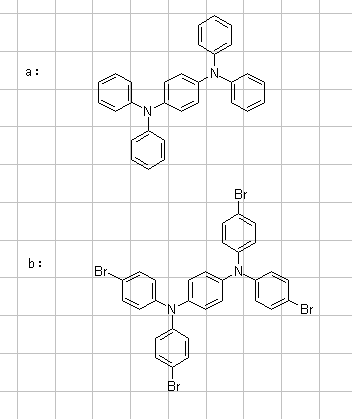 三苯胺树枝状分子a和b两种衍生物极性的比较