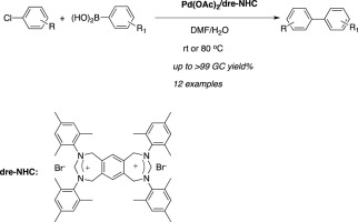 A Novel Ditopic Ring Expanded N Heterocyclic Carbene Ligand Assisted Suzuki Miyaura Coupling Reaction In Aqueous Media Tetrahedron Letters X Mol