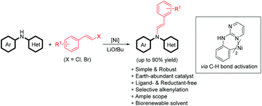 Nickel Catalyzed N Vinylation Of Heteroaromatic Amines Via C H Bond Activation Organic Biomolecular Chemistry X Mol