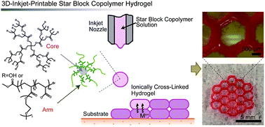 3D inkjet printing of star block copolymer hydrogels cross-linked using ...