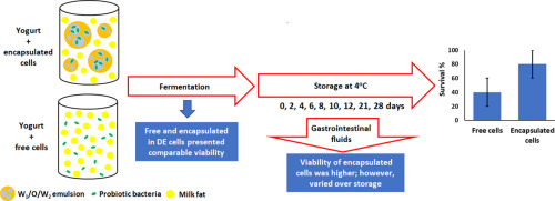 Utilisation Of Water In Oil Water W1 O W2 Double Emulsion In A Set Type Yogurt Model For The Delivery Of Probiotic Lactobacillus Paracasei Food Research International X Mol