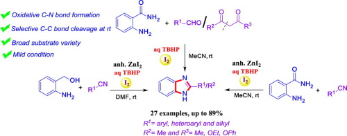 I2 Tbhp Promoted Oxidative C N Bond Formation At Room Temperature Divergent Access Of 2 Substituted Benzimidazoles Involving Ring Distortion Tetrahedron Letters X Mol