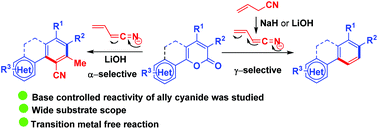 se controlled diverse reactivity of allyl cyanide fo