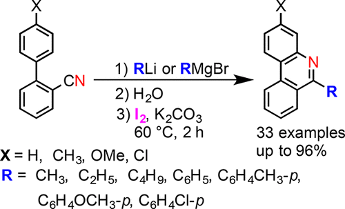 Preparation Of Phenanthridines From O Cyanobiaryls Via Addition Of Organic Lithiums To Nitriles And Imino Radical Cyclization With Iodine The Journal Of Organic Chemistry X Mol