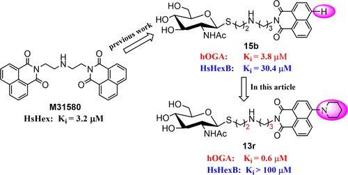 Modification Of The Thioglycosyl Naphthalimides As Potent And Selective Human O Glcnacase Inhibitors Acs Medicinal Chemistry Letters X Mol