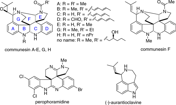 Synthesis Of The Abcdg Ring Skeleton Of Communesin F Based On Carboborylation Of 1 3 Diene And Bi Otf 3 Catalyzed Cyclizations The Journal Of Antibiotics X Mol