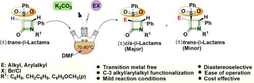 Stereoselective C 3 Alkylation Of Trans 3 Phenylsulfonyl B Lactams With Organic Halides To Access C 3 Substituted B Lactams Using Sulfonyl Moiety As An Activating Group Tetrahedron Letters X Mol