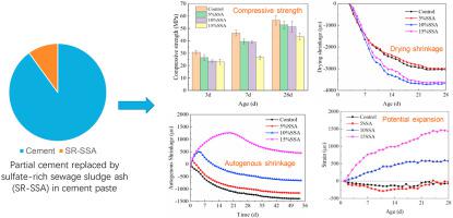 Recycling Use Of Sulfate Rich Sewage Sludge Ash Sr Ssa In Cement Based Materials Assessment On The Basic Properties Volume Deformation And Microstructure Of Sr Ssa Blended Cement Pastes Journal Of Cleaner Production X Mol