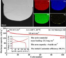 Excellent Performance Single Crystal Ncm Cathode Under High Mass Loading For All Solid State Lithium Batteries Electrochimica Acta X Mol