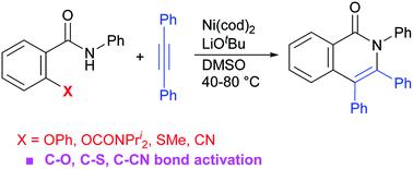 Nickel Catalyzed C O N H C S N H And C Cn N H Annulation Of Aromatic Amides With Alkynes C O C S And C Cn Activation Chemical Science X Mol