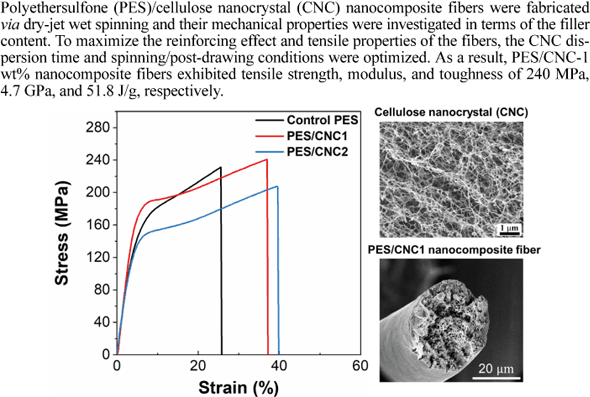 干喷湿纺制备高性能聚醚砜 纤维素纳米晶体纳米复合纤维 Macromolecular Research X Mol