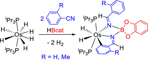二氢硼酸酯和两个芳基腈的组装 形成与o配位的c N N 品脱配体 Organometallics X Mol