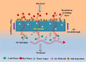直接接触式膜蒸馏中空气喷射的协同效应 以控制膜污染和增加通量 Separation And Purification Technology X Mol