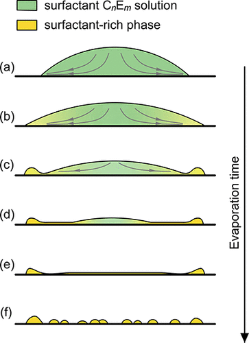 Wetting And Drying Of Aqueous Droplets Containing Nonionic Surfactants Cnem Langmuir X Mol