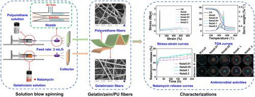 Application Of Solution Blow Spinning To Rapidly Fabricate Natamycin Loaded Gelatin Zein Polyurethane Antimicrobial Nanofibers For Food Packaging Food Packaging And Shelf Life X Mol