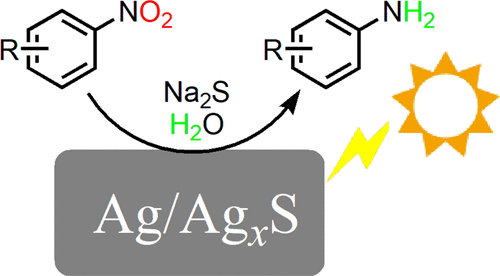 Photocatalytic Reduction of Aromatic Nitro Compounds with Ag/AgxS