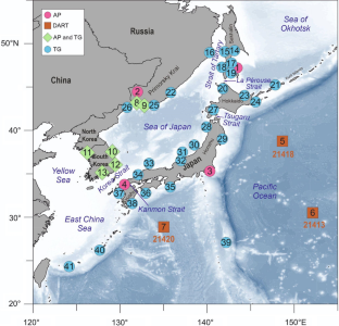 The Observations of the 2022 Tonga-Hunga Tsunami Waves in the Sea