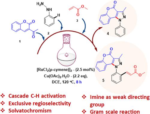 One Pot Cascade Access To Ru II Catalyzed Regioselective C Sp2 H Activation Alkenylation Of