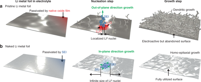 Naked Metallic Skin For Homo Epitaxial Deposition In Lithium Metal