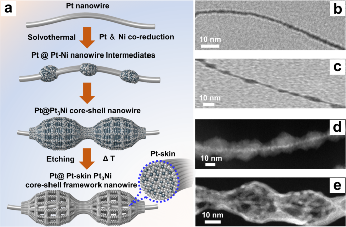 Mesoporous Pt@Pt-skin Pt3Ni core-shell framework nanowire ...