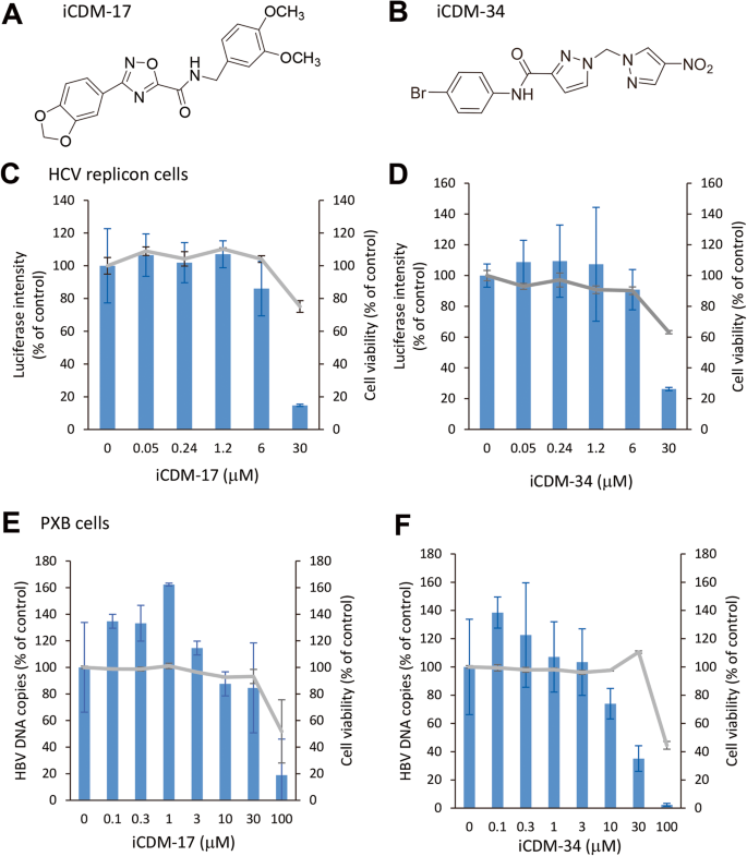 A small molecule icdm-34 identified by in silico screening suppresses