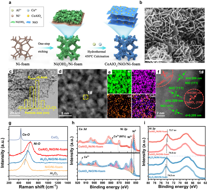 Thermally stable Ni foam-supported inverse CeAlOx/Ni ensemble as an ...