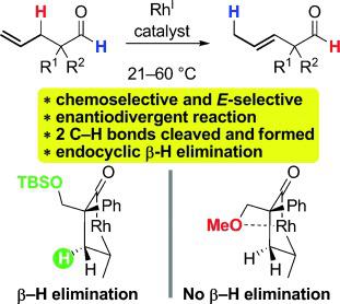 Isomerization Of Olefins Triggered By Rhodium Catalyzed C H Bond Activation Control Of Endocyclic B Hydrogen Elimination Angewandte Chemie International Edition X Mol