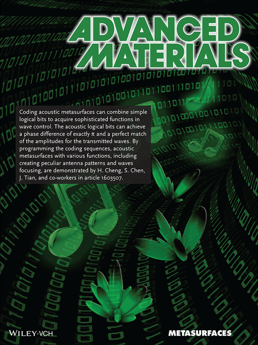 超颖表面:编码声学超颖表面(Adv。Mater。6/2017),Advanced Materials - X-MOL
