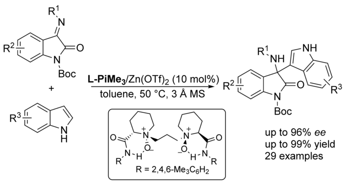 Chiral N N Dioxide Zinc Ii Complex Catalyzed Asymmetric Aza Friedel Crafts Reaction Of Isatin Derived Ketimines With Indoles Advanced Synthesis Catalysis X Mol