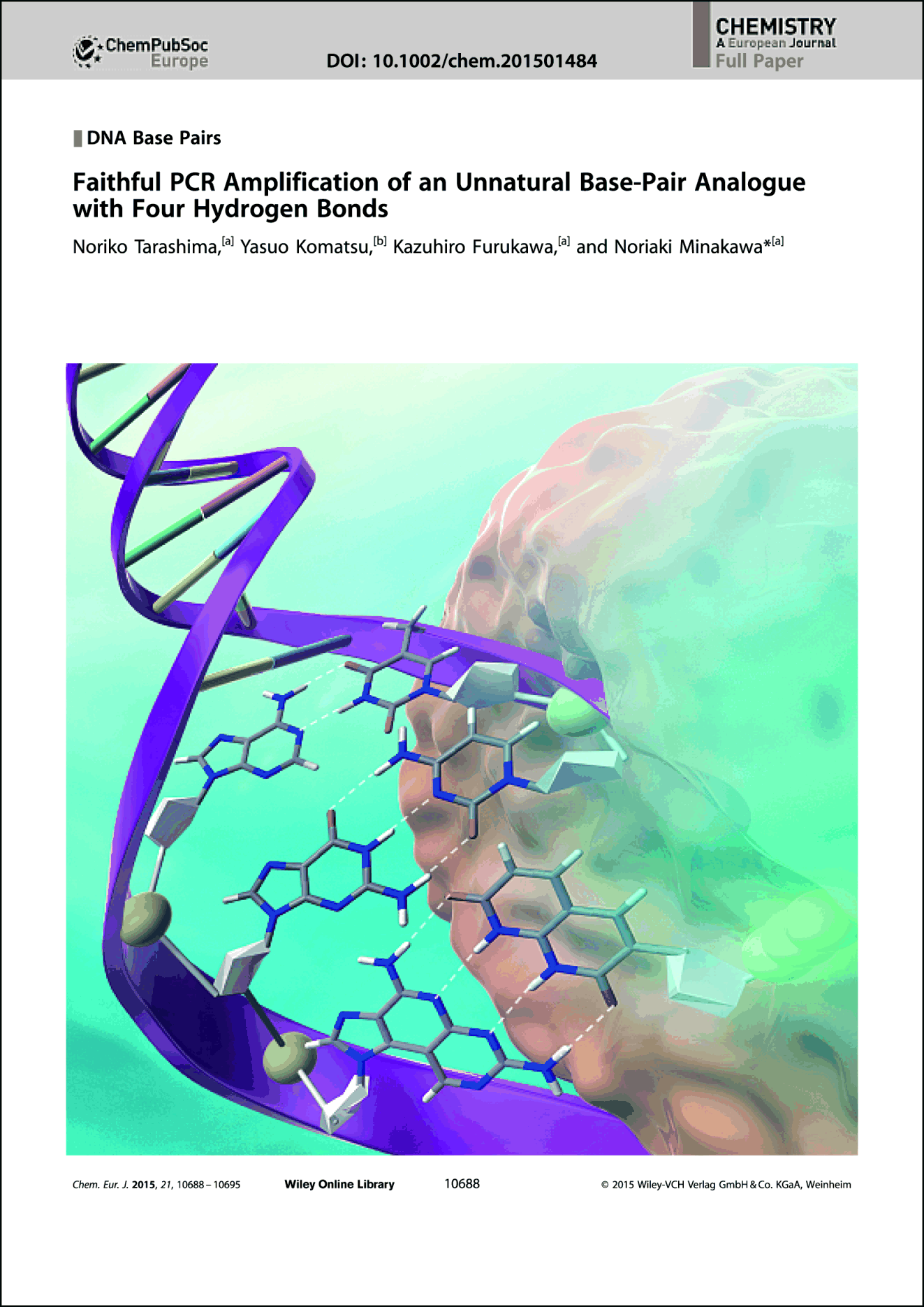 Frontispiece Faithful Pcr Amplification Of An Unnatural Base Pair Analogue With Four Hydrogen Bonds Chemistry A European Journal X Mol