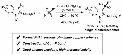 Copper Catalyzed P H Insertions Of A Imino Carbenes For The Preparation Of 3 Phosphinoylindoles Organic Letters X Mol