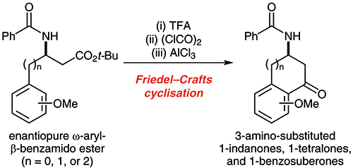 Enantiopure 3 Amino Substituted 1 Indanones 1 Tetralones And 1 Benzosuberones Via Friedel Crafts Cyclisation Of W Aryl B Benzamido Acids Synlett X Mol