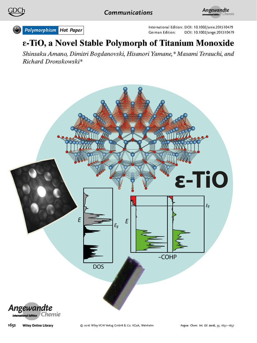 Toho Tio2 代表作:ɛ-TiO,一氧化钛的新型稳定多晶型物,Angewandte Chemie International Edition - X-MOL