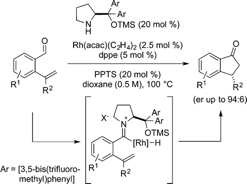 Asymmetric Induction In Hydroacylation By Cooperative Iminium Ion