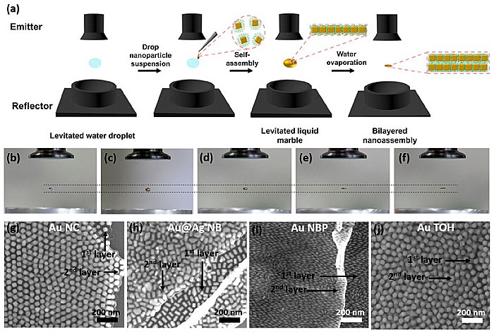 ACS Nano：声悬浮液滴表面的纳米颗粒自组装