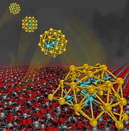 反应条件下金-钯纳米团簇结构重组的理论研究