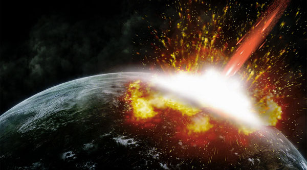 想象的小行星撞击地球.