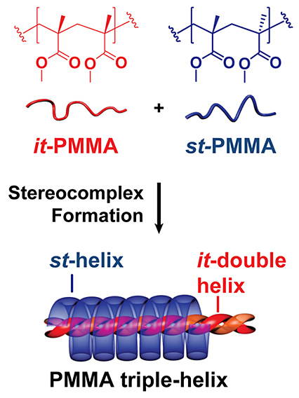 图1. 聚甲基丙烯酸甲酯(pmma)三螺旋立体复合物的结构图.
